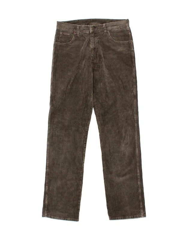 WRANGLER Womens Texas Stretch Straight Corduroy Trousers W32 L34 Brown