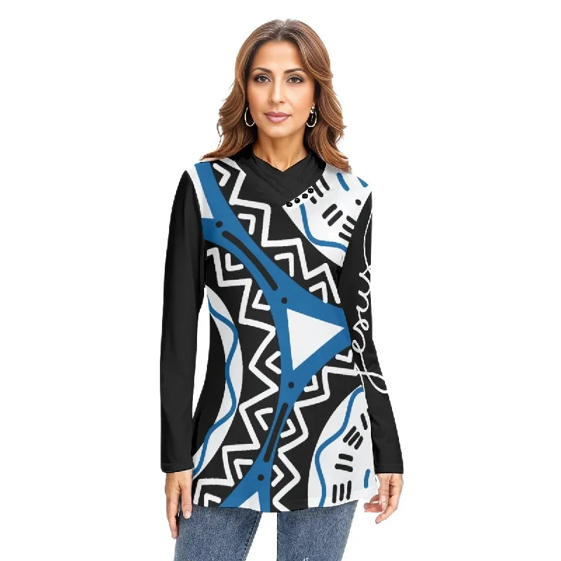 Black/ Blue / White Ethnic Pattern