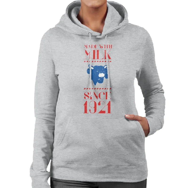 The Laughing Cow Made With Milk Since 1921 Women's Hooded Sweatshirt