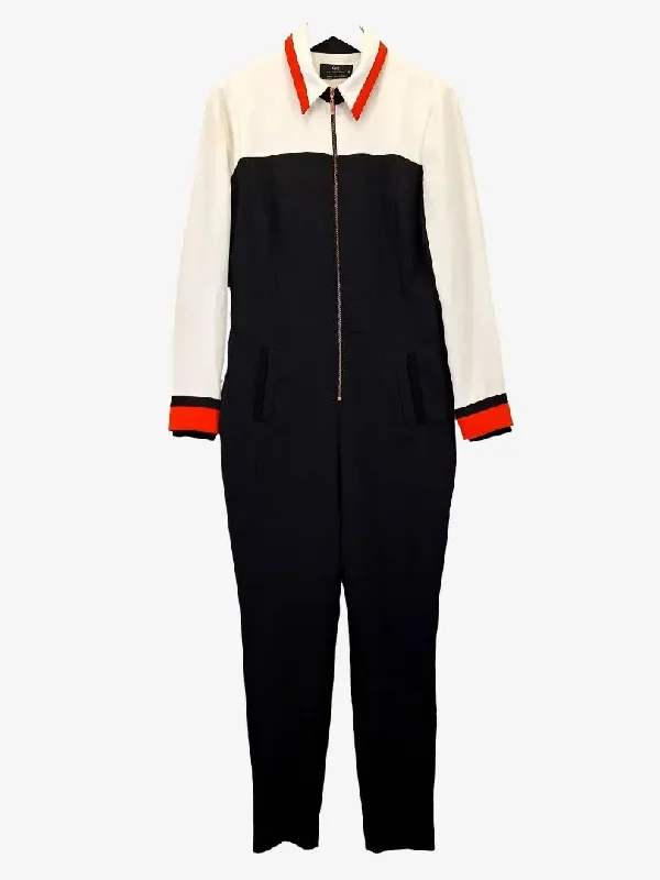 Cue Edgy Zip Front Colour Block Jumpsuit Size 12