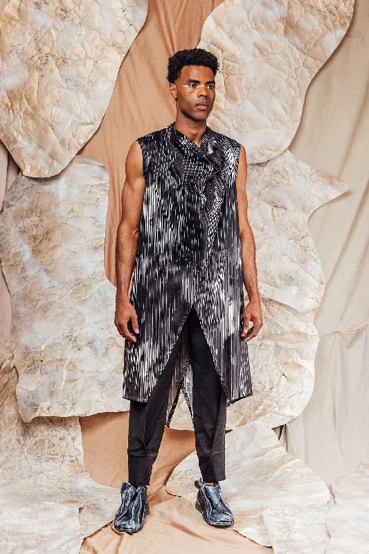 SL23 ISSA DRAPE VEST - ART STRIPE