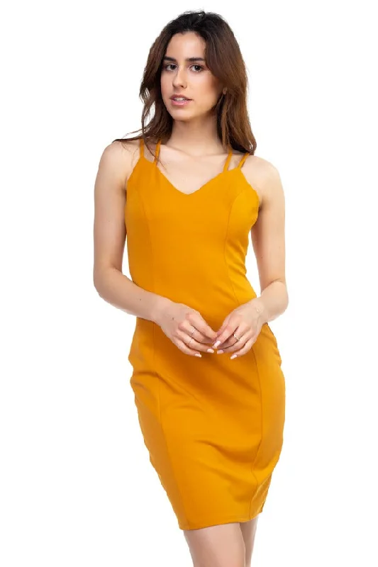 Crisscross Double Spaghetti Dress Chiffon mini dresses
