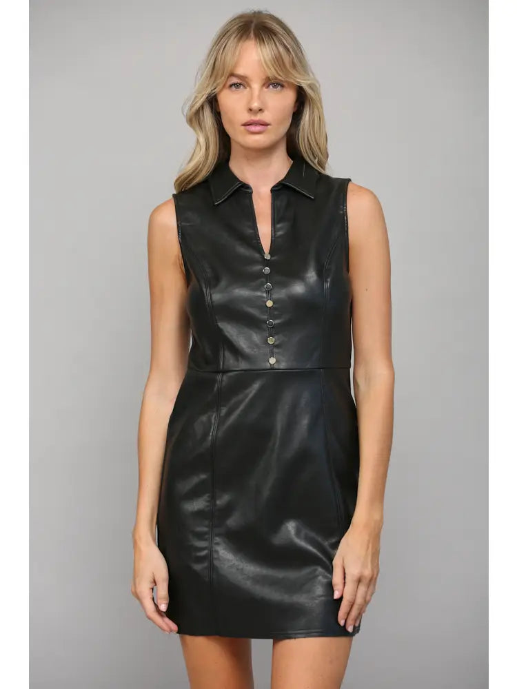 Monica Faux Leather Dress Graduation mini dresses