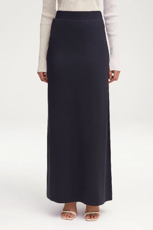 Essential Jersey Maxi Skirt - Navy Blue Vintage Maxi Skirt