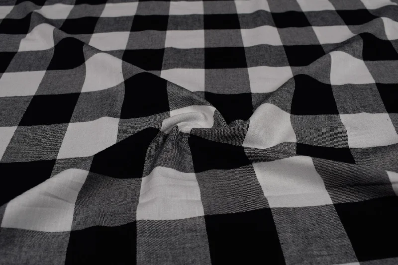 Black & White Checks Cotton Yarn Dyed Brushed Fabric Wrap unclassified dresses