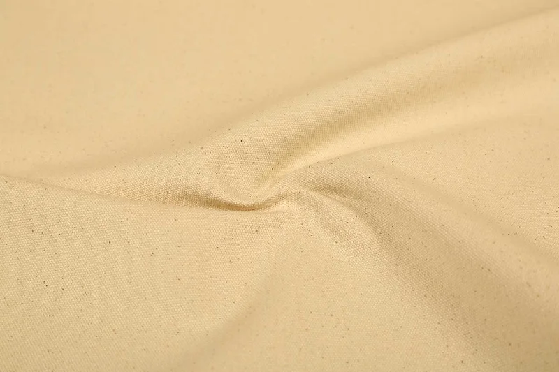 Cream Plain 3/10 Cotton Canvas Kora Fabric Comfortable unclassified dresses