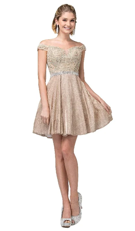 Dancing Queen - 3189 Embroidered Off-Shoulder A-line Dress Casual unclassified dresses