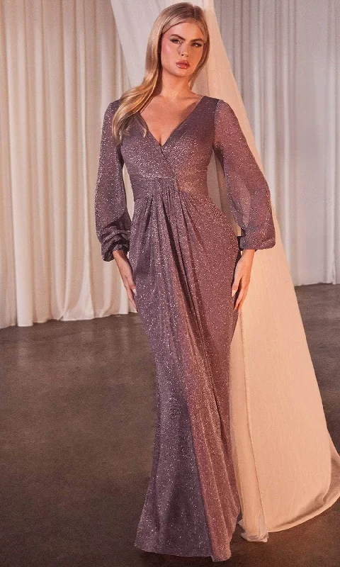 Ladivine CK2141 - Bishop Sleeve Metallic Prom Dress Sleeveless unclassified dresses