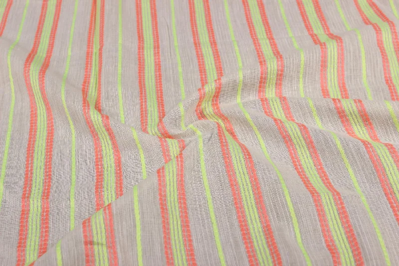 Multicolor Stripes Cotton Acrylic Blend Fabric Discounted unclassified dresses
