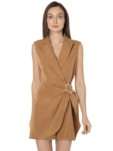 VERO MODA Women's Polyester Modern Mid-Thigh Length Dress (Indian Tan) Budget-friendly unclassified dresses VERO MODA Women's Polyester Modern Mid-Thigh Length Dress (Indian Tan) Budget-friendly unclassified dresses