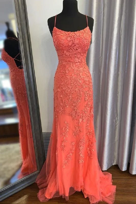 Mermaid Backless Orange Lace Long Prom Dress, Mermaid Orange Lace Formal Dress, Orange Lace Evening Dress Lace Dress Trend Mermaid Backless Orange Lace Long Prom Dress, Mermaid Orange Lace Formal Dress, Orange Lace Evening Dress Lace Dress Trend